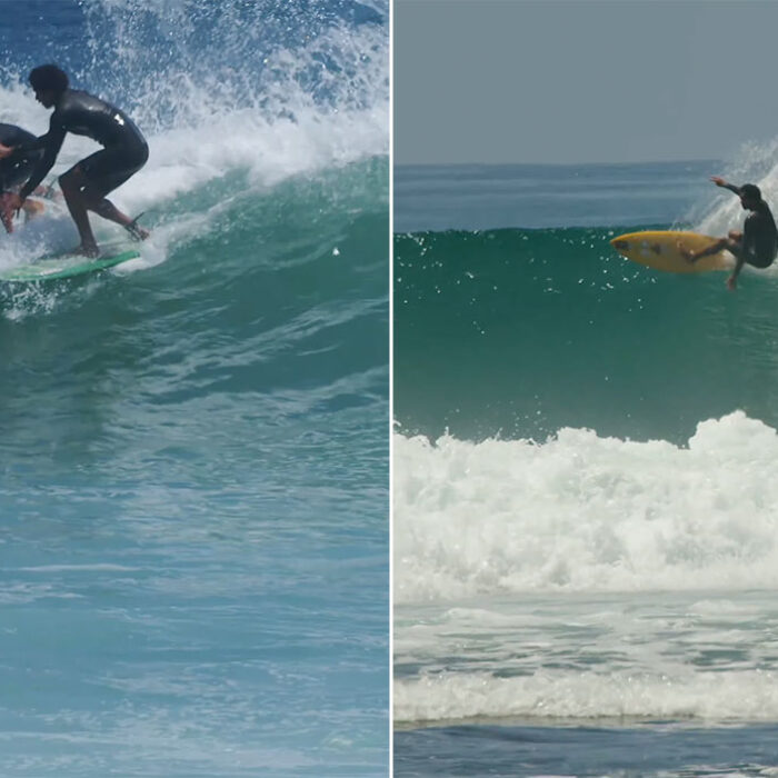 Mikey February surfing Malibu