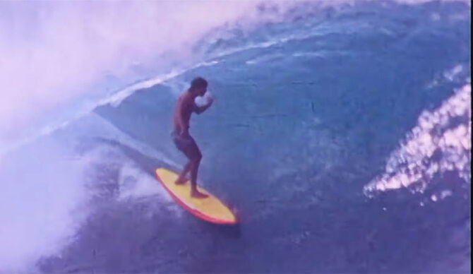 Gerry Lopez surfing Pipeline in the 1970s