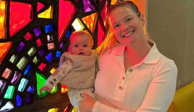 Leah Stewart with baby