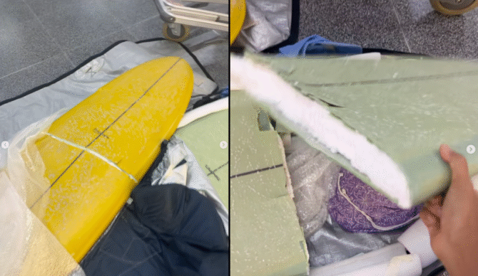 airline destroys surfboards