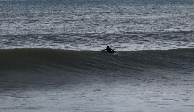 Torrey Meister surfing the Bering Sea