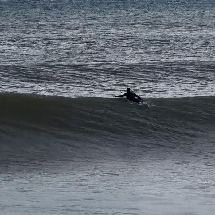 Torrey Meister surfing the Bering Sea