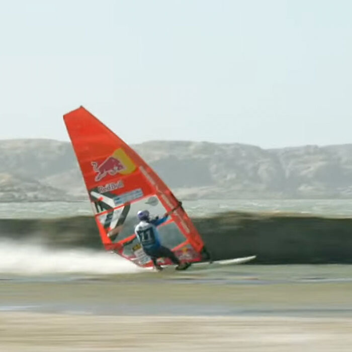 Bjorn Dunkerbeck on a windsurfer