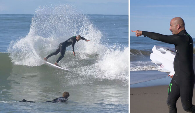 Bobby Martinez surfing in Santa Barbara