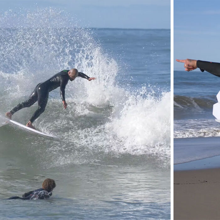 Bobby Martinez surfing in Santa Barbara