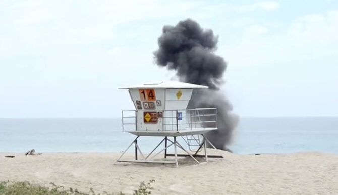 Ventura County bomb squad detonates round on beach