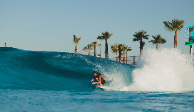 Bruce Irons surfing DSRT Surf Lagoon for Weedmaps