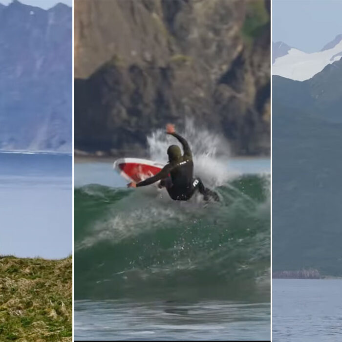 Dylan Graves surfing Alaska