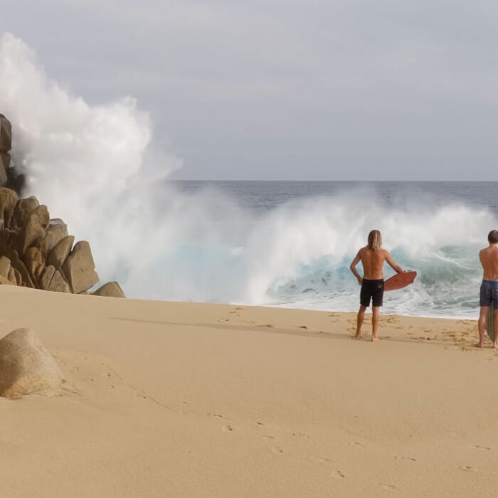 Blair Conklin skimboarding in Los Cabos