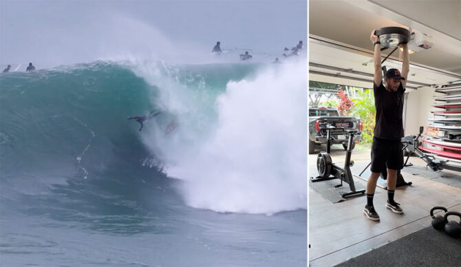 Nate Florence training for surfing wipeouts