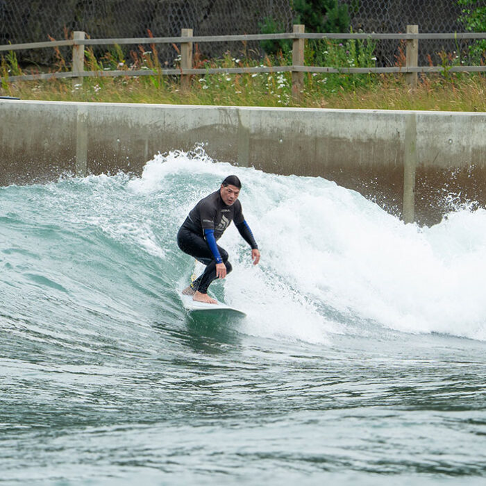 Robert Trujillo surfing Lost Shore Surf Resort