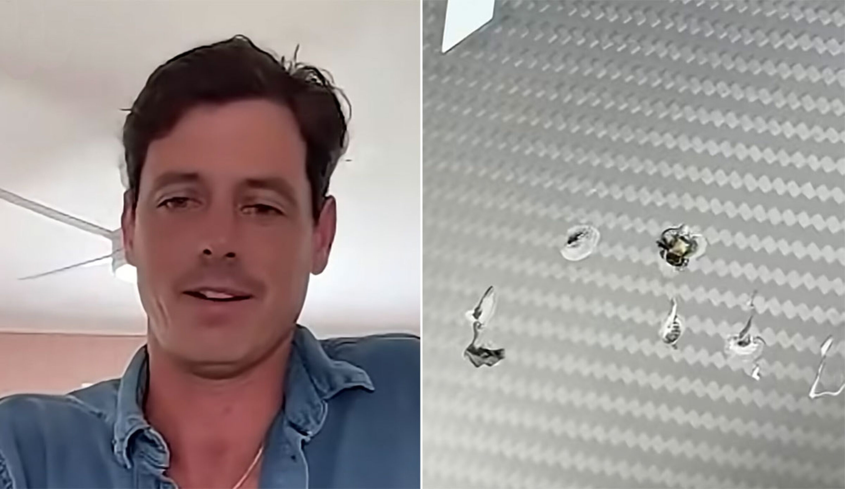 Dave Seymour explaining shark attack while he was on an e-foil