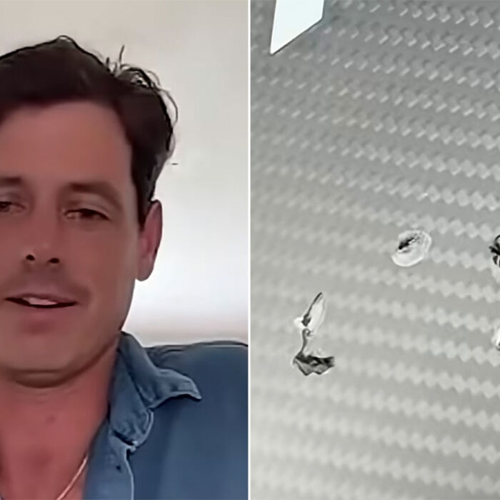 Dave Seymour explaining shark attack while he was on an e-foil