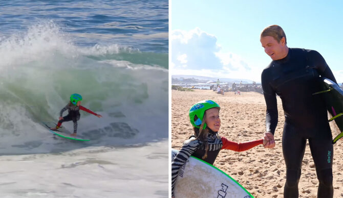 Uriah McDonald and Jamie O'Brien at the Wedge
