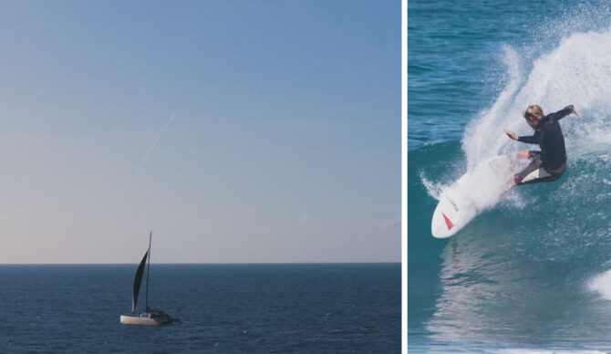 John John Florence surfing and sailing in the Bahamas