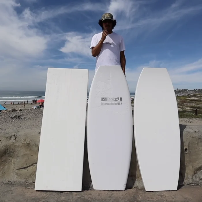 Zack Flores with surfboard foams