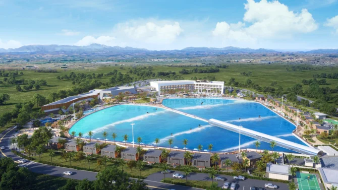 The pool is part of a larger planned community in Norhtern California. Photo: Alchemy Surf Resort
