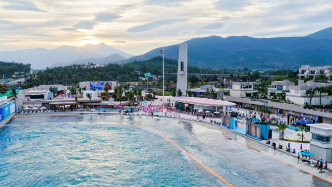 The two companies' first joint venture was Riyue Bay Surf Resort (Pictured). Photo: AWM