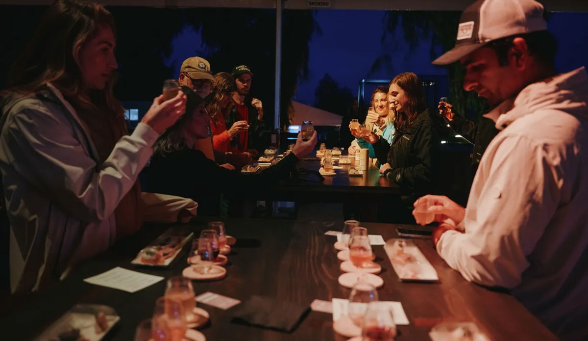 friends at the bar drinking shots