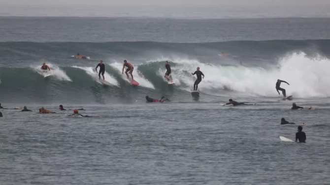 surfing Malibu on Labor Day