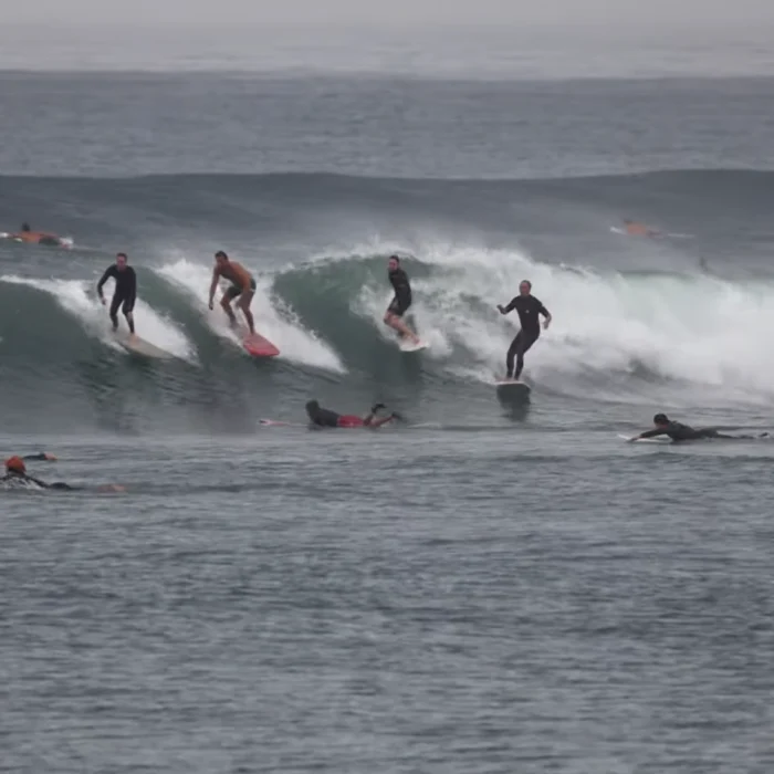 surfing Malibu on Labor Day