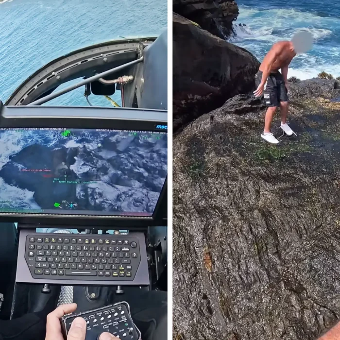 Rescue of man from rock in Sonoma County, California