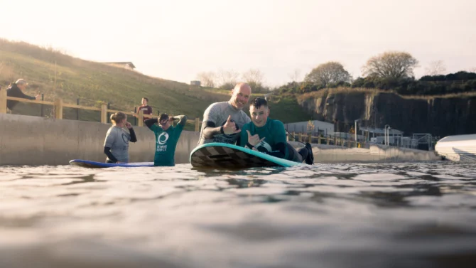 Surf therapy in a wave pool