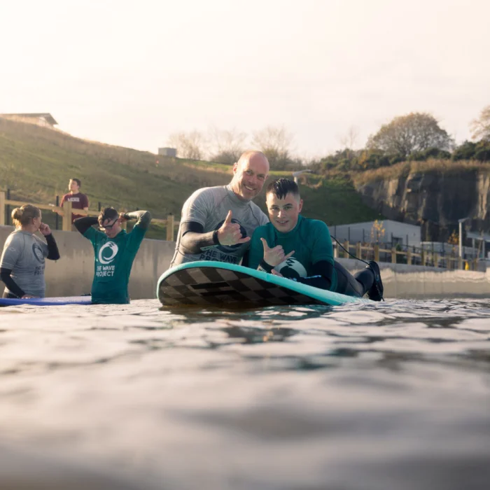 Surf therapy in a wave pool