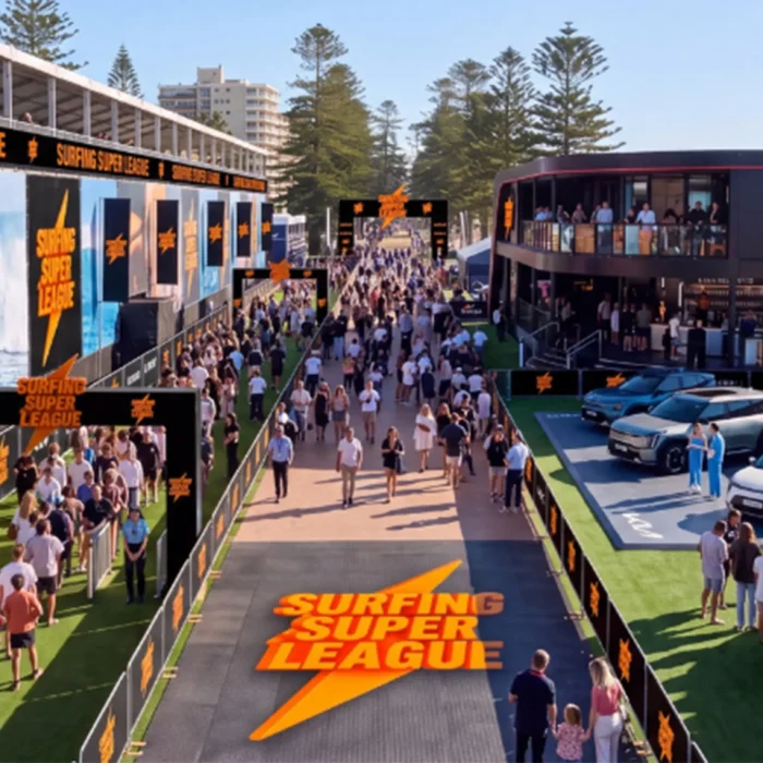 A rendering of an SSL event. Photo: Surfing Super League