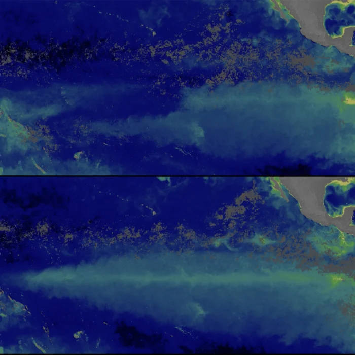 Data from a NASA satellites shows something beautiful but alarming: the Pacific Ocean has changed colors over the last year or so, going from its usual greenish blue to a much deeper shade of blue. The reason? El Niño.
