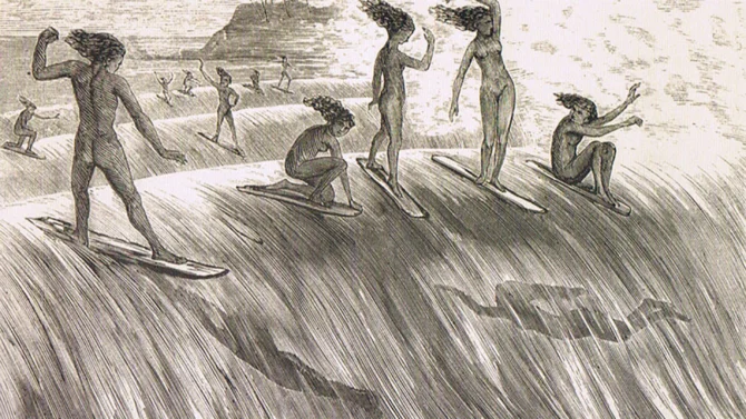 Hawaiian surfers