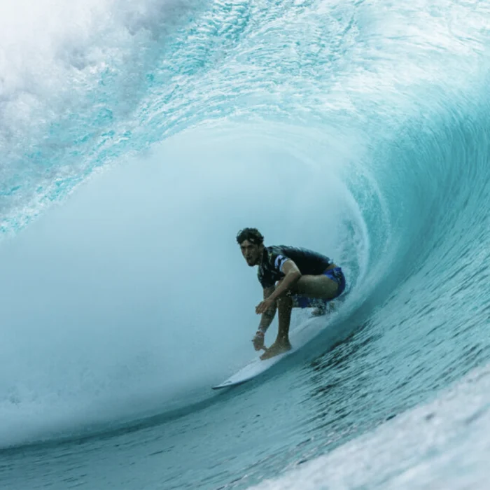 João Chianca surfing in a barrel