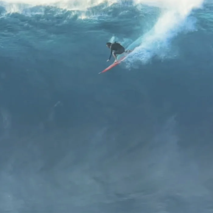 Torrey Meister surfing Jaws