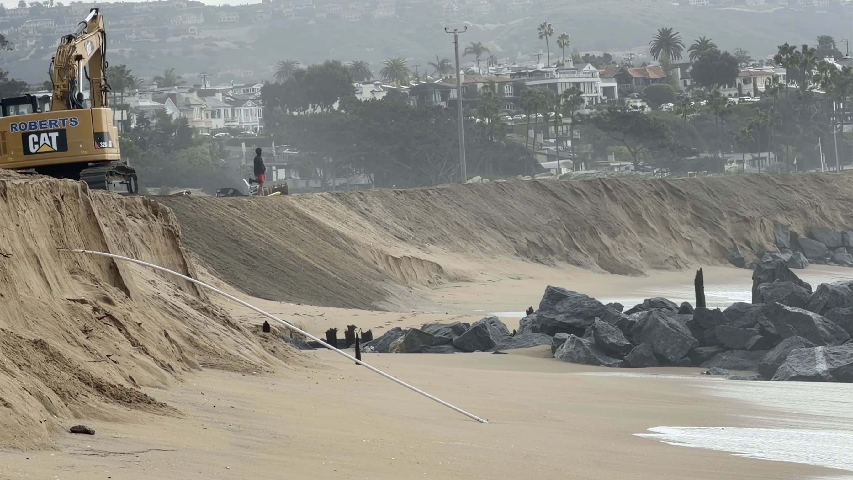 Erosion on the beach at the Wedge